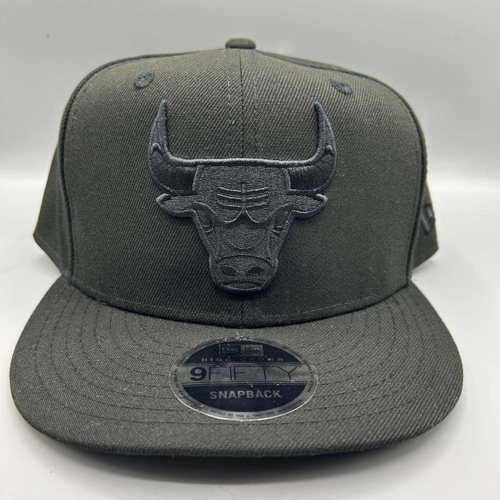 Chicago Bulls Hat Men Black 9Fifty New Era Snap Back Cap New High Crown
